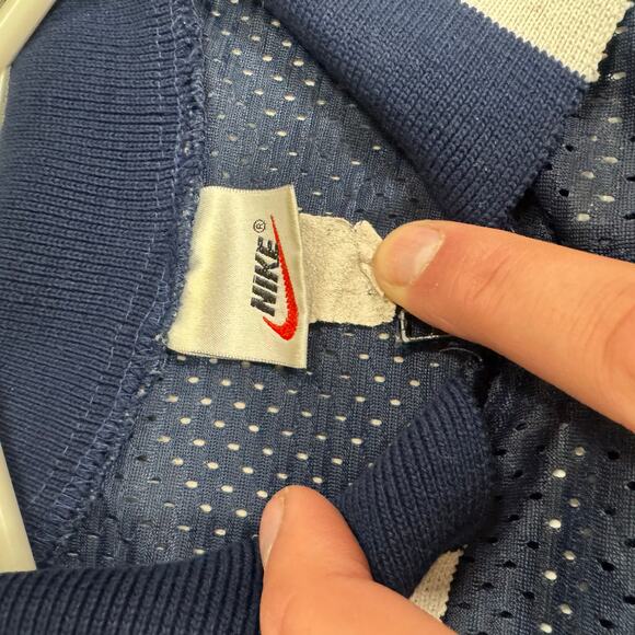 Vintage Nike Mesh All Over Print Shirt Quarter Zip Y2K Navy Blue Mens Size XL? - Picture 4 of 4
